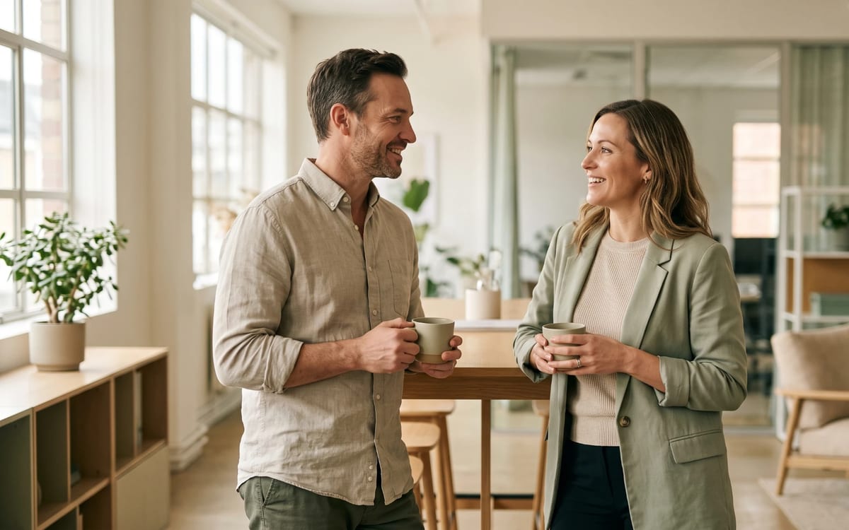 Two speech bubbles representing cannabis consulting